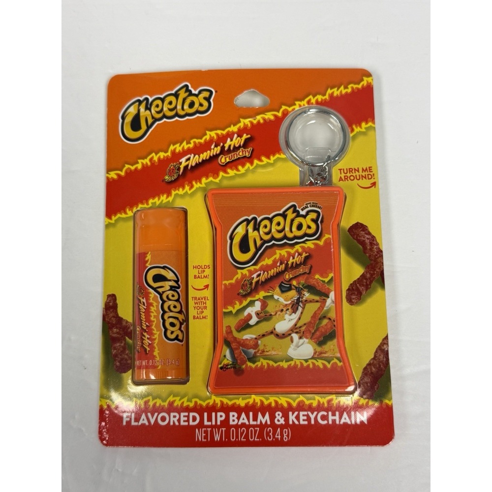 Cheetos Flamin Hot Flavored Lip Balm + Keychain Set Sealed